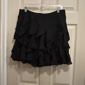 Kardashian Kollection  Black Ruffled mini Skirt - size extra large